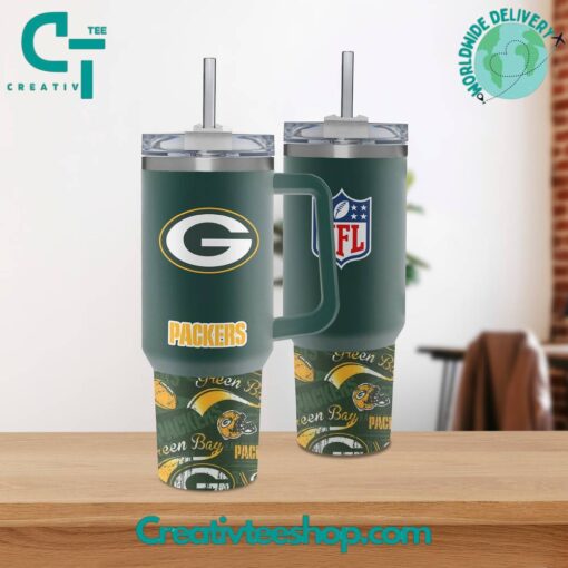 green bay packers nfl custom stanley quencher 40oz stainless steel tumbler with handle yzpkp