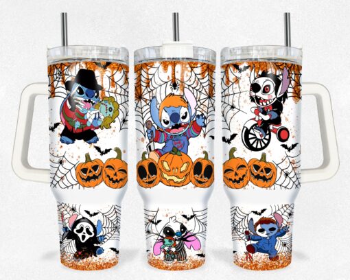 halloween stitch disney cartoon custom stanley quencher 40oz stainless steel tumbler with handle lakvr