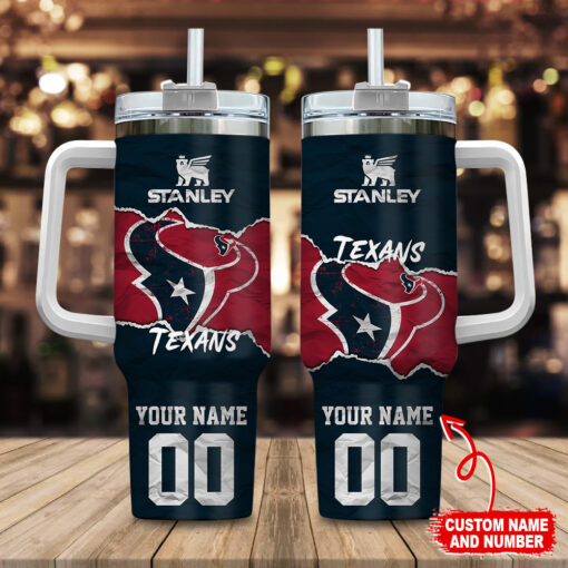 houston texans nfl custom stanley quencher 40oz stainless steel tumbler with handle jlplz