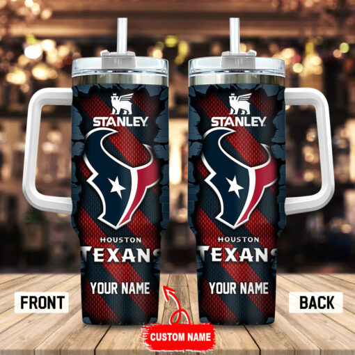 houston texans nfl custom stanley quencher 40oz stainless steel tumbler with handle msk4e