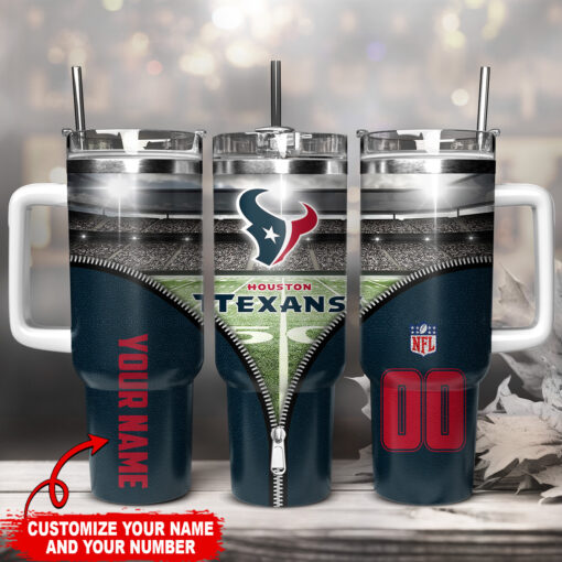 houston texans nfl custom stanley quencher 40oz stainless steel tumbler with handle n4tlr