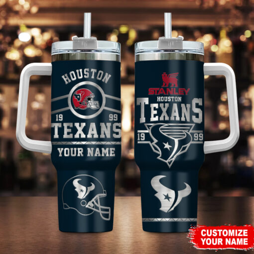 houston texans nfl custom stanley quencher 40oz stainless steel tumbler with handle tmz1w