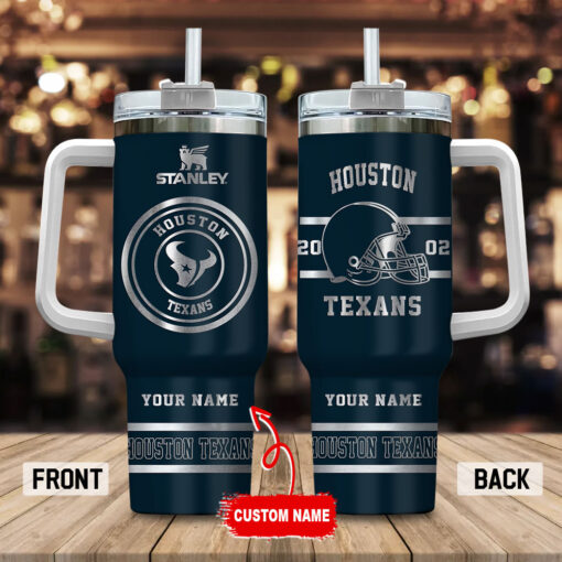 houston texans nfl custom stanley quencher 40oz stainless steel tumbler with handle vfksu