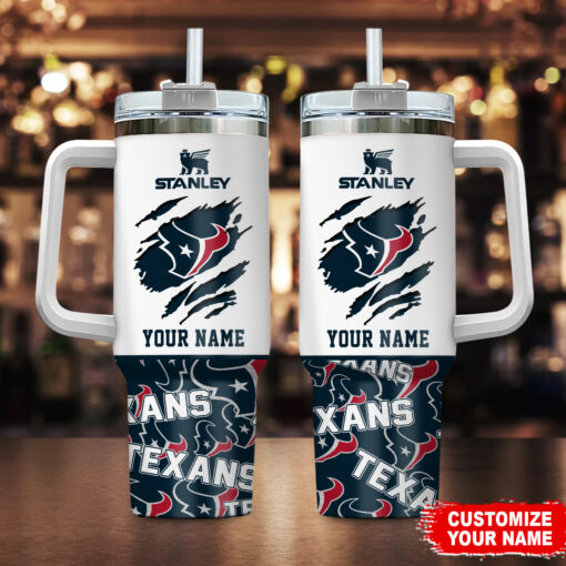 houston texans nfl custom stanley quencher 40oz stainless steel tumbler with handle yswit