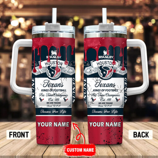 houston texans nfl kings of football custom stanley quencher 40oz stainless steel tumbler with handle hdg1z