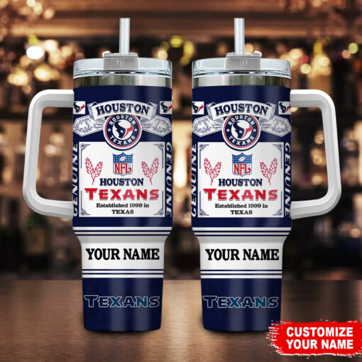 houston texans nfl super bowl champs pride custom stanley quencher 40oz stainless steel tumbler with handle 4tdww