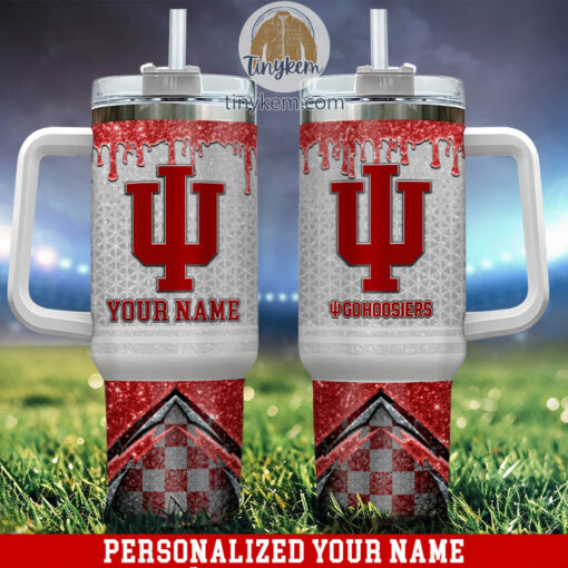 indiana hoosiers glitter ncaa custom stanley quencher 40oz stainless steel tumbler with handle t5nqg