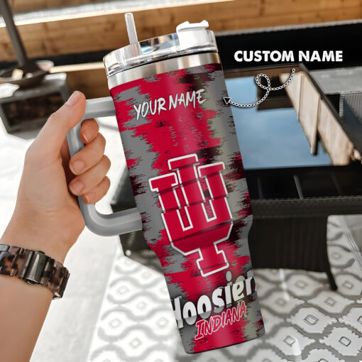 indiana hoosiers ncaa custom stanley quencher 40oz stainless steel tumbler with handle