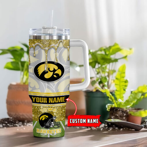 iowa hawkeyes ncaa glitter custom stanley quencher 40oz stainless steel tumbler with handle klagn