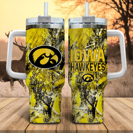 iowa hawkeyes ncaa hunting custom stanley quencher 40oz stainless steel tumbler with handle m67n5