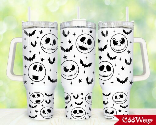 jack skellington the nightmare before christmas cartoon custom stanley quencher 40oz stainless steel tumbler with handle drutl