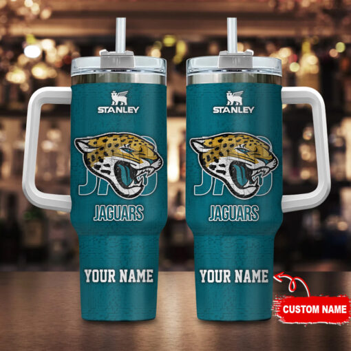 jacksonville jaguars nfl 3d logo custom stanley quencher 40oz stainless steel tumbler with handle zsarp