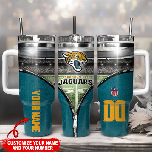 jacksonville jaguars nfl custom stanley quencher 40oz stainless steel tumbler with handle 0d3tr