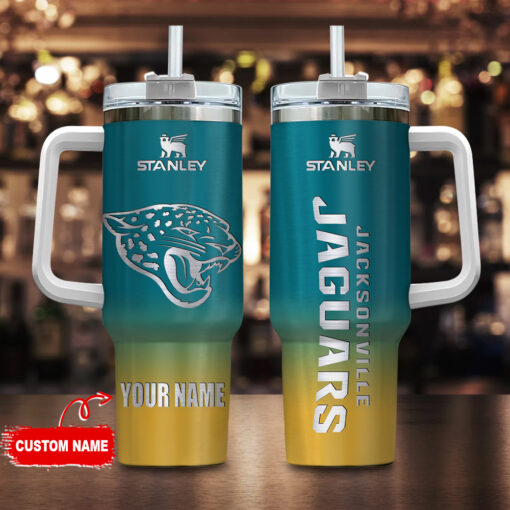 jacksonville jaguars nfl custom stanley quencher 40oz stainless steel tumbler with handle eqss9