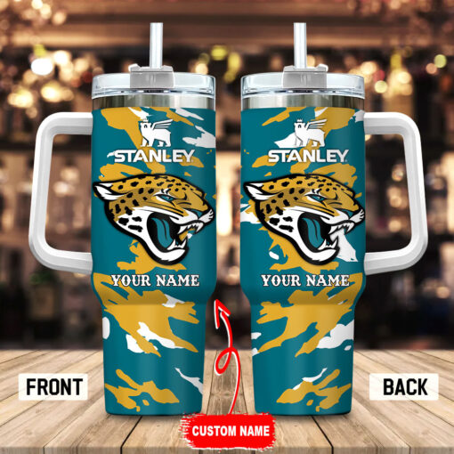 jacksonville jaguars nfl custom stanley quencher 40oz stainless steel tumbler with handle gb5zc