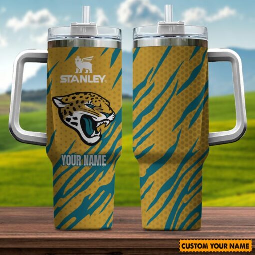 jacksonville jaguars nfl custom stanley quencher 40oz stainless steel tumbler with handle gntp5