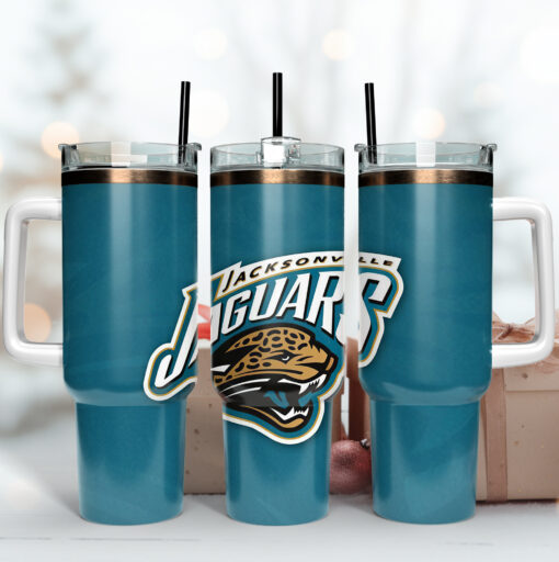 jacksonville jaguars nfl custom stanley quencher 40oz stainless steel tumbler with handle p5gwa