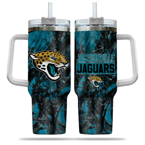 jacksonville jaguars nfl hunting custom stanley quencher 40oz stainless steel tumbler with handle