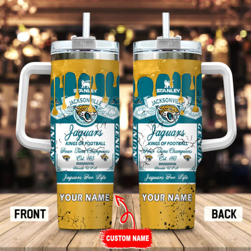 jacksonville jaguars nfl kings of football custom stanley quencher 40oz stainless steel tumbler with handle fd2fc