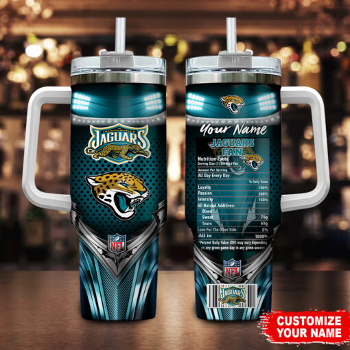 jacksonville jaguars nfl nutrition facts custom stanley quencher 40oz stainless steel tumbler with handle 7icg2