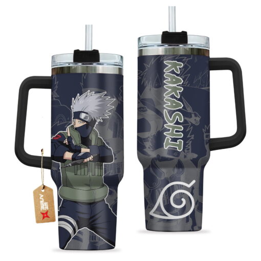 kakashi hatake naruto anime custom stanley quencher 40oz stainless steel tumbler with handle n89on