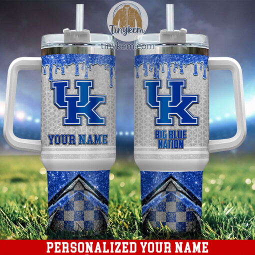 kentucky wildcats glitter ncaa custom stanley quencher 40oz stainless steel tumbler with handle bdeej