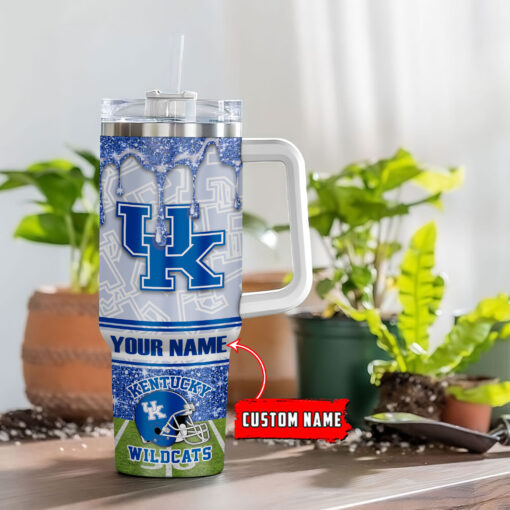 kentucky wildcats ncaa glitter custom stanley quencher 40oz stainless steel tumbler with handle