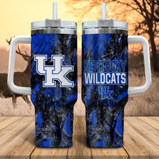 kentucky wildcats ncaa hunting custom stanley quencher 40oz stainless steel tumbler with handle l9j5a