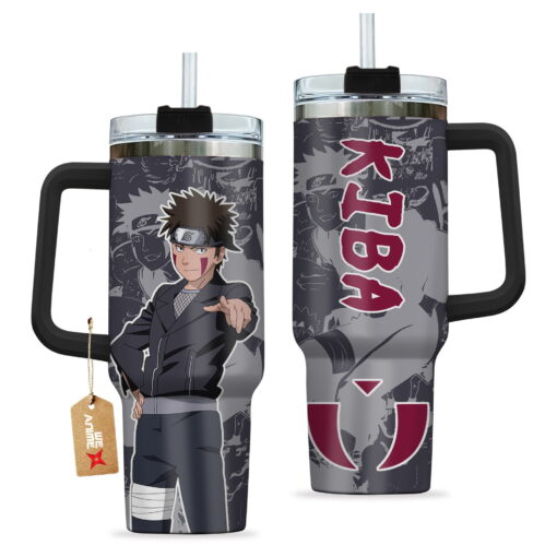 kiba inuzuka naruto anime custom stanley quencher 40oz stainless steel tumbler with handle oh4tn