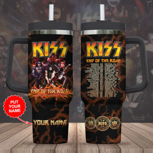 kiss band music custom stanley quencher 40oz stainless steel tumbler with handle jhlev