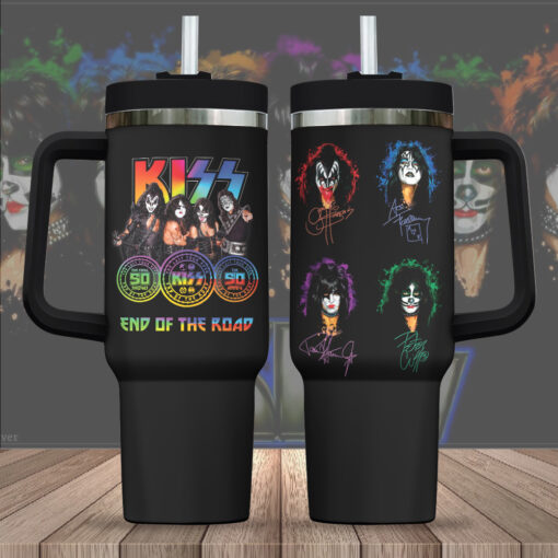 kiss band music custom stanley quencher 40oz stainless steel tumbler with handle mf29s