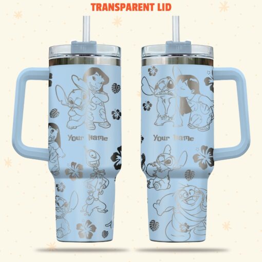 lilo and stitch disney cartoon custom stanley quencher 40oz stainless steel tumbler with handle 5uomv