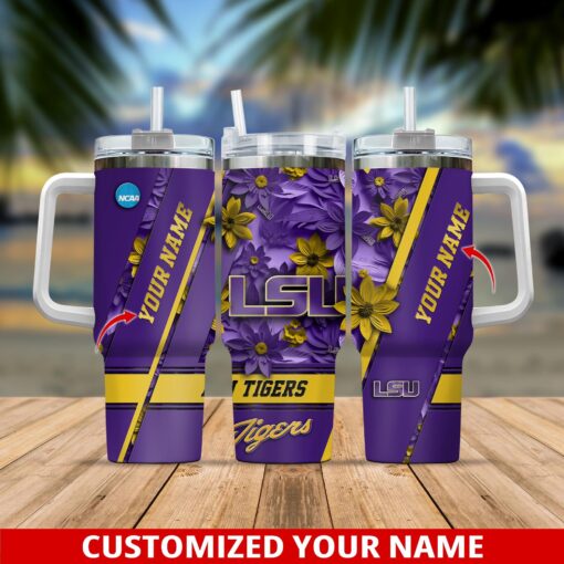 lsu tigers ncaa custom stanley quencher 40oz stainless steel tumbler with handle gipys