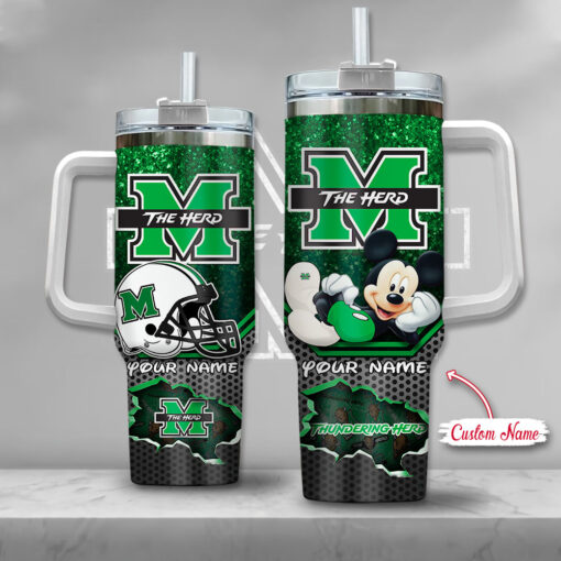 marshall thundering herd ncaa mickey mouse custom stanley quencher 40oz stainless steel tumbler with handle 7ynl0