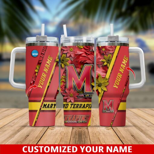 maryland terrapins ncaa custom stanley quencher 40oz stainless steel tumbler with handle cpupd