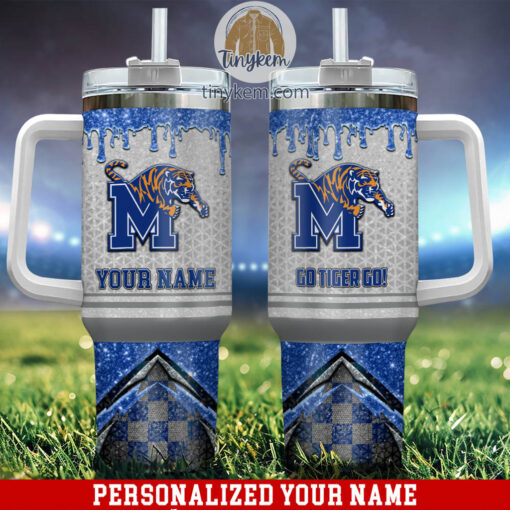 memphis tigers glitter ncaa custom stanley quencher 40oz stainless steel tumbler with handle a5ahc