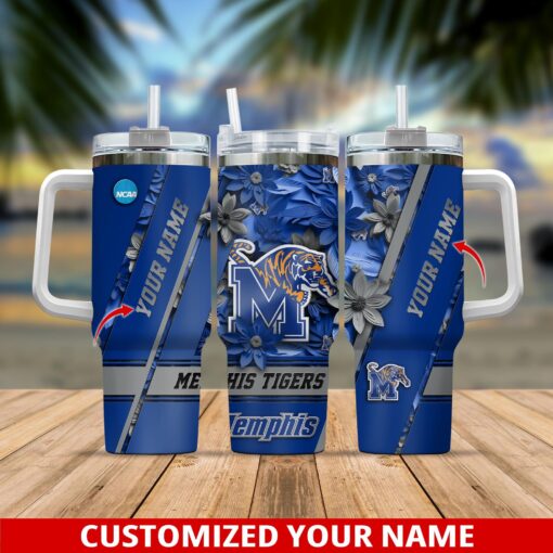 memphis tigers ncaa custom stanley quencher 40oz stainless steel tumbler with handle dezen