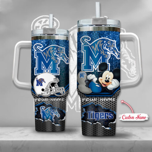 memphis tigers ncaa mickey mouse custom stanley quencher 40oz stainless steel tumbler with handle zvnrr