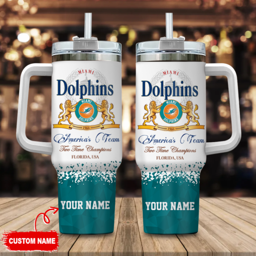 miami dolphins nfl champions modelo custom stanley quencher 40oz stainless steel tumbler with handle luwn4