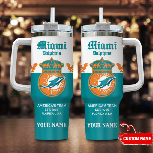 miami dolphins nfl corona extra custom stanley quencher 40oz stainless steel tumbler with handle ya10r