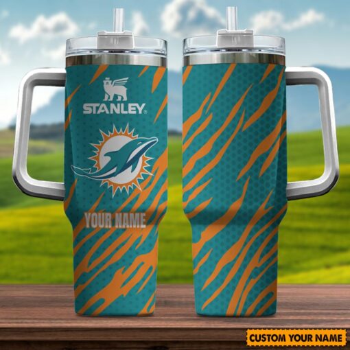 miami dolphins nfl custom stanley quencher 40oz stainless steel tumbler with handle czv0h