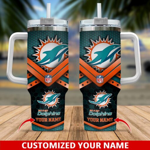 miami dolphins nfl custom stanley quencher 40oz stainless steel tumbler with handle gkn9r