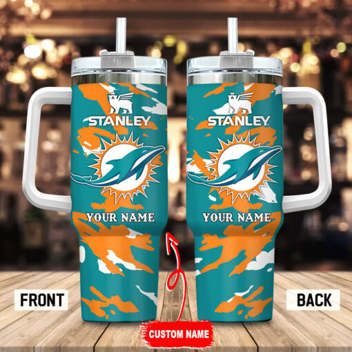 miami dolphins nfl custom stanley quencher 40oz stainless steel tumbler with handle n3gk7