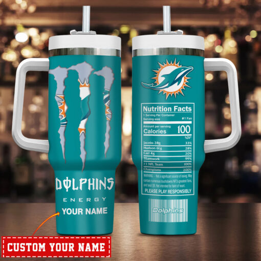 miami dolphins nfl energy nutrition facts custom stanley quencher 40oz stainless steel tumbler with handle prof9