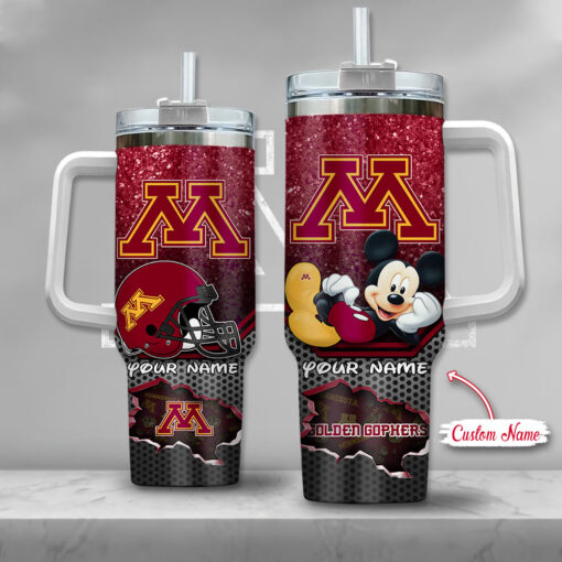 minnesota golden gophers ncaa mickey mouse custom stanley quencher 40oz stainless steel tumbler with handle hzyyy