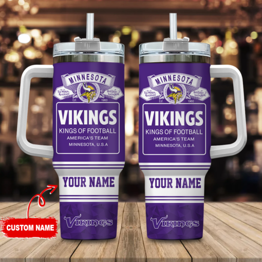 minnesota vikings nfl bud light custom stanley quencher 40oz stainless steel tumbler with handle wd93t