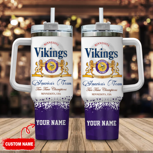 minnesota vikings nfl champions modelo custom stanley quencher 40oz stainless steel tumbler with handle 8jvqz