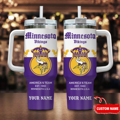 minnesota vikings nfl corona extra custom stanley quencher 40oz stainless steel tumbler with handle msdn9