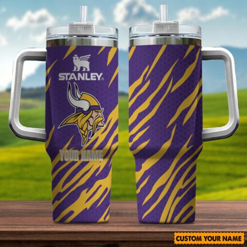 minnesota vikings nfl custom stanley quencher 40oz stainless steel tumbler with handle ruqyl