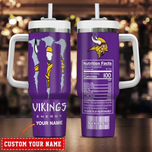 minnesota vikings nfl energy nutrition facts custom stanley quencher 40oz stainless steel tumbler with handle whizf